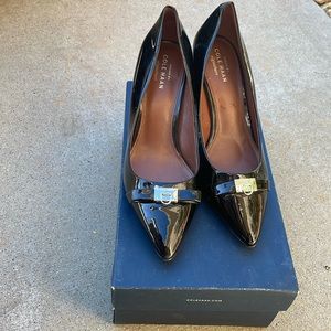 Cole Haan size 7 Juliana DTL 75 pump, worn for few mins,almost new black patent